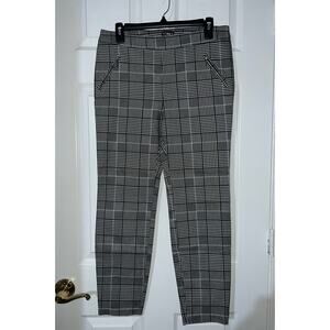 SOHO Apparel Ltd Women Ladies Pull On Pants Size M Medium Gray Plaid